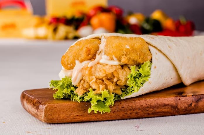 Folded Crispy Cheese and Chicken Wraps